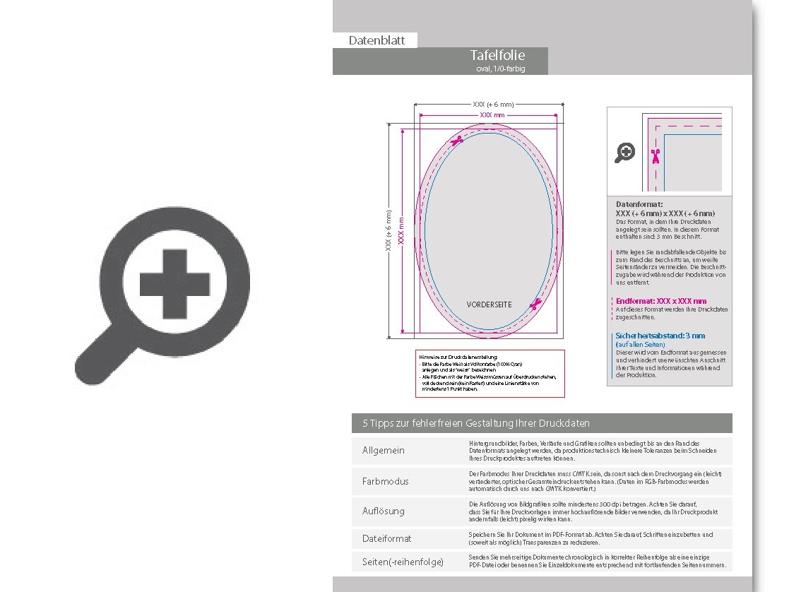 Product Bild hochwertige_tafelfolie_mit_wei__druck_oval_(oval_konturgeschnitten)___einseitig_1_0-farbig_bedruckt