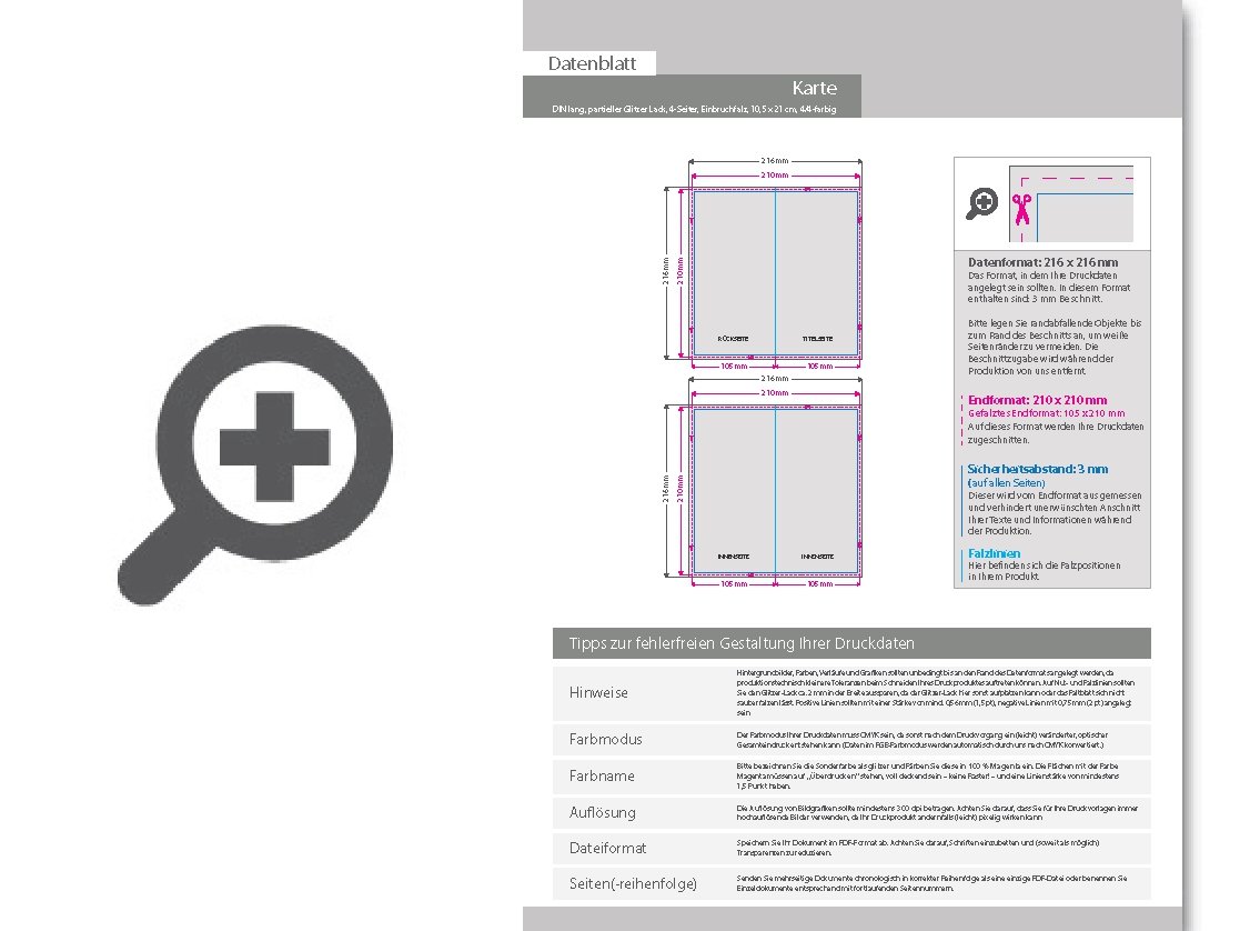 Product Bild taufkarte_din_lang_4-seiter_4_4_farbig_mit_beidseitig_partieller_glitzer-lackierung