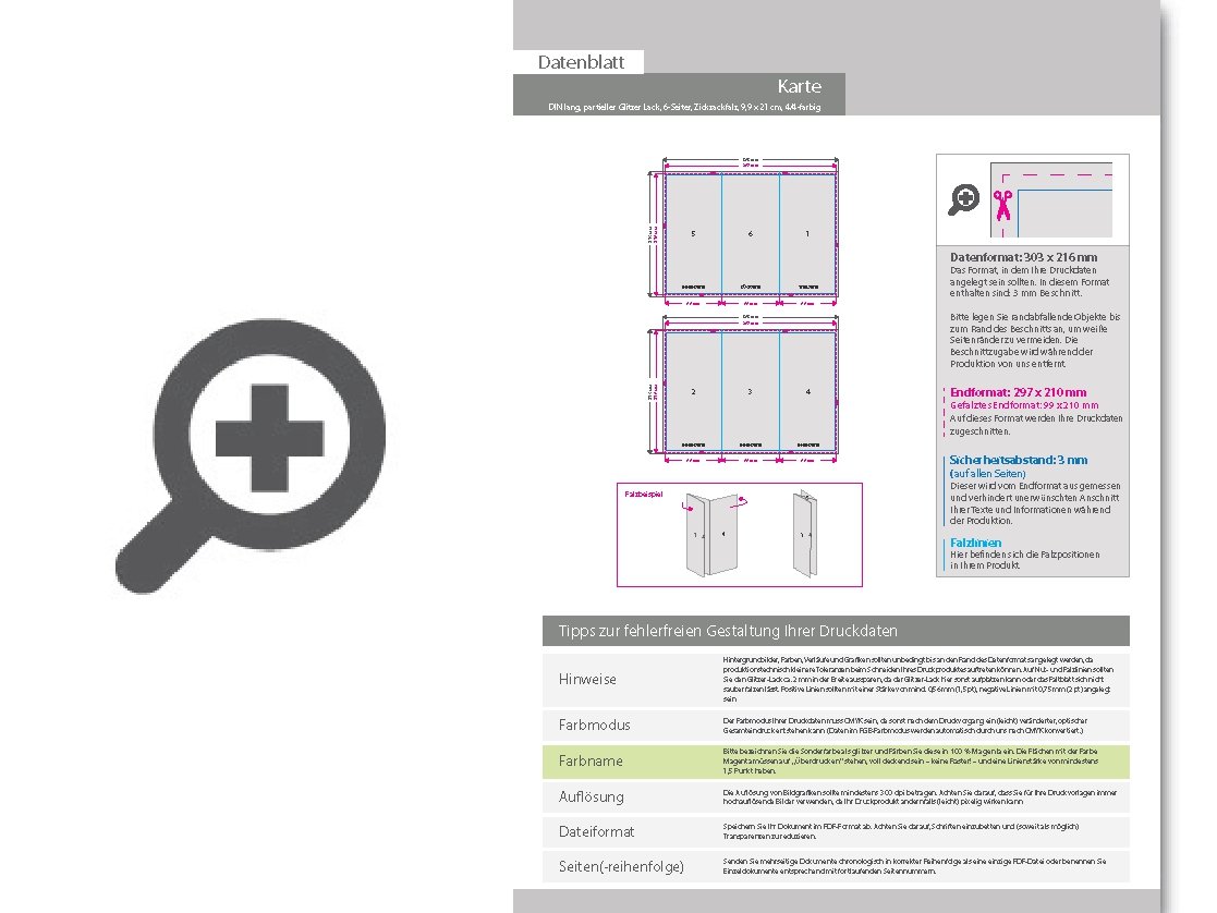 Product Bild taufkarte_din_lang_6-seiter_zickzackfalz_4_4_farbig_mit_beidseitig_partieller_glitzer-lackierung