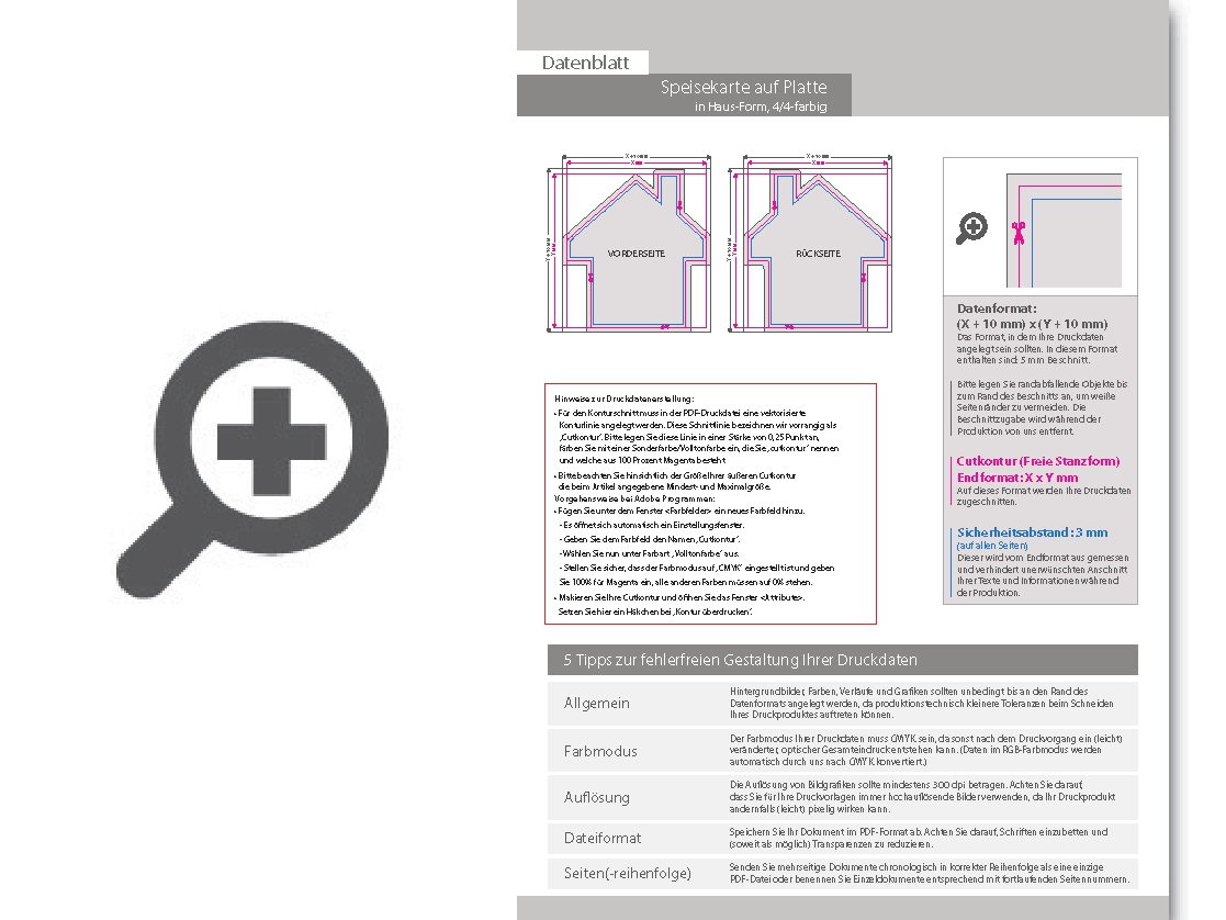 Product Bild speisekarte_auf_platte_in_haus-form_konturgefr__st___beidseitig_4_4-farbig_bedruckt