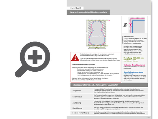Product Bild veranstaltungsplakat_auf_hohlkammerplatte_in_kopf-form_konturgefr__st___einseitig_4_0-farbig_bedruckt
